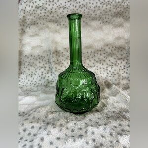 Green Empoli MCM Art Glass Astrology Zodiac Genie Bottle 1960’s ITALY
